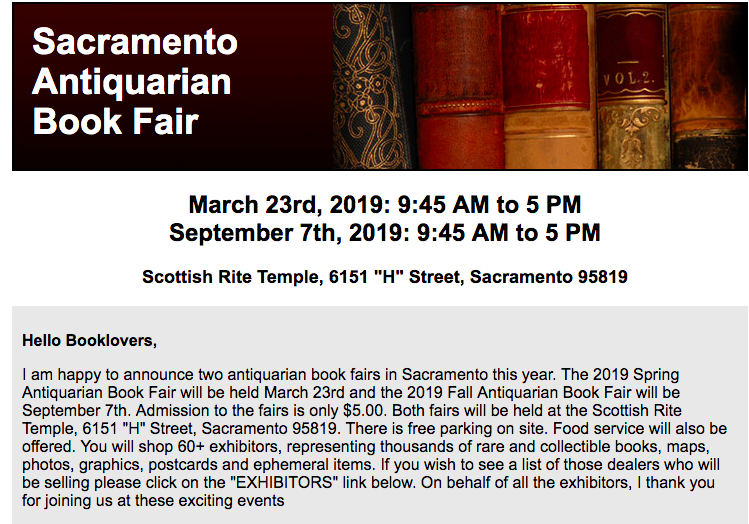 Sacramento Antiquarian Book Fair